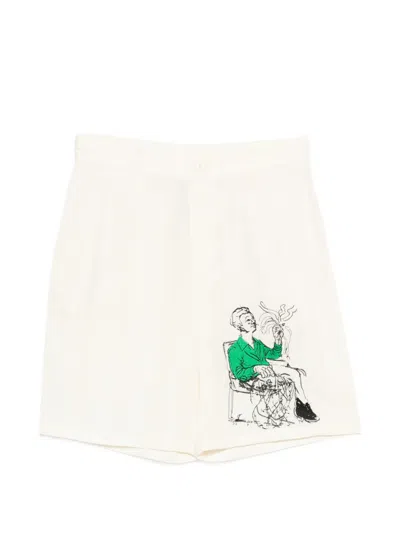 Kidsuper Graphic Print Shorts In White
