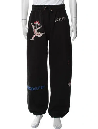 Pre-owned Kidsuper Graphic Print Sweatpants In Black