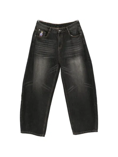 Kidsuper Graphic-print Wide-leg Jeans In Black