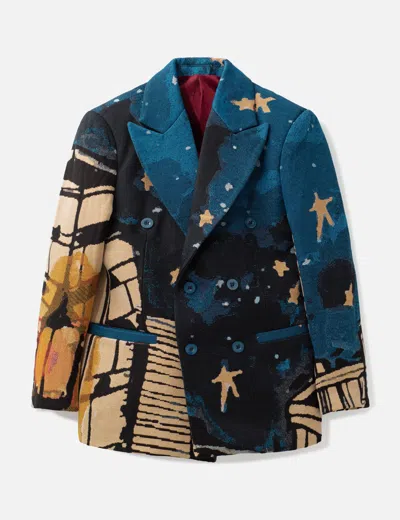 Kidsuper Jacquard Boy Who Jumped The Moon Jacket In Blue