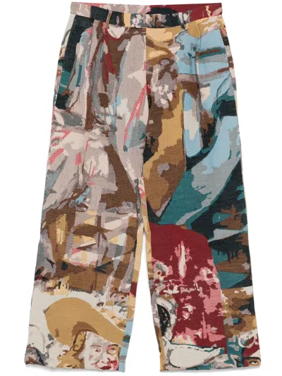 Kidsuper Jacquard-paintings Trousers In Multicolor