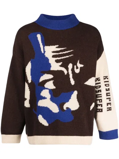 Kidsuper Brown Jazz Club Sweater In Blue