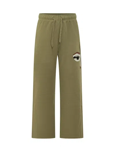 Kidsuper Kids Mini Face Sweatpants In Brown