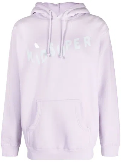 Kidsuper Logo Cotton Hoodie In Light Purple