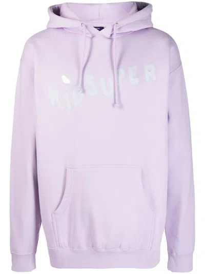 KIDSUPER LOGO-PRINT LONG-SLEEVED COTTON HOODIE