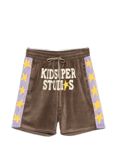 Kidsuper Logo-embroidered Star-patch Shorts In Multi