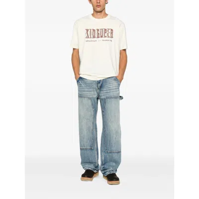 Kidsuper Logo-print Crew Neck T-shirt In Blue