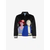 Kidsuper Black Patchwork Portraits Wool Varsity Jacket In Black