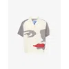 Kidsuper Patchwork Face Linen Camp Shirt In Cream