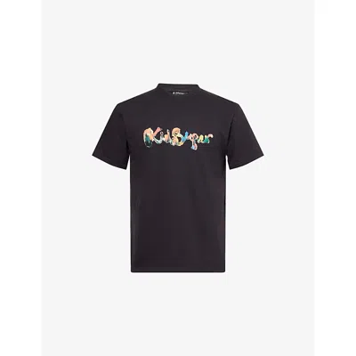 Kidsuper Mens Black Watercolour Logo Graphic Cotton-jersey T-shirt Xl