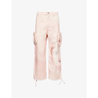 Kidsuper X Piet Watercolour Cotton Cargo Trousers In Neutral