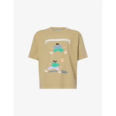 Kidsuper Mens  Football Academy Graphic-print Cotton T-shirt In Green