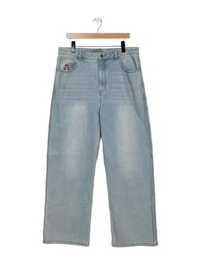 Pre-owned Kidsuper Mid-rise Wide Leg Jeans In Blue