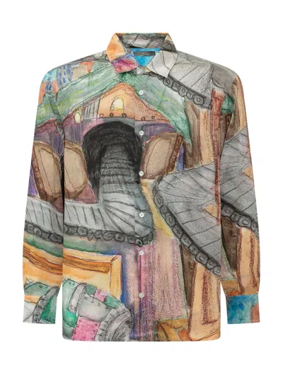 Kidsuper Mini Artistic Print Shirt In Multi