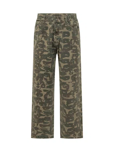 Kidsuper Mini Camouflage Cargo Pants With Pocket In Dark Green
