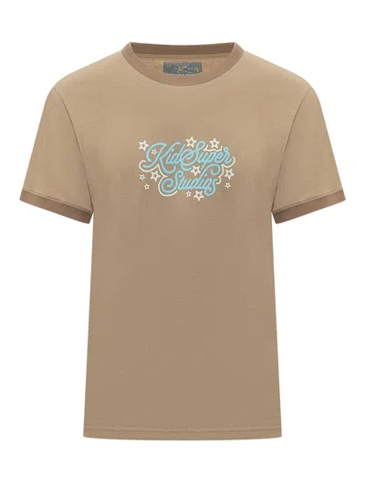 Kidsuper Mini T-shirt With Stampaint Graphics In Brown