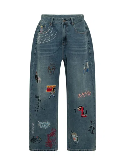 Kidsuper Multimotive Mini Trousers For Kids In Blue