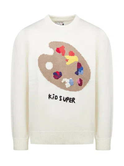 Kidsuper Paint Knit Sweater In Beige