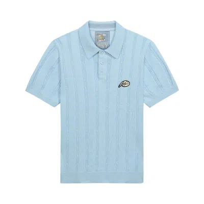 Pre-owned Kidsuper Painters Logo Knit Polo 'light Blue' | Men's Size Xl