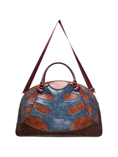 Kidsuper Panelled Leather Bowling Bag In Blue