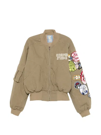 Kidsuper Patch Pocket Bomber Jacket In Brown