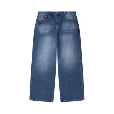 Pre-owned Kidsuper Patched Flare Pant 'blue' | Men's Size Xl