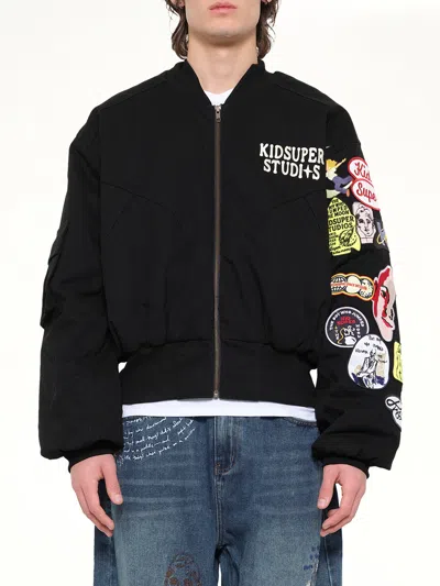 Kidsuper Patch-detail Bomber Jacket In Black