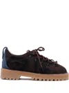 Kidsuper Brown Patchwork Eye Low Hiking Boots In Brown