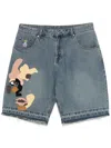 Kidsuper Patchwork-face Shorts In Blue