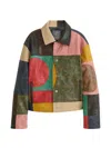 Kidsuper Patchwork Leather Jacket In Blue