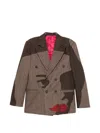 Kidsuper Pinstriped Face-patchwork Jacket In Multi
