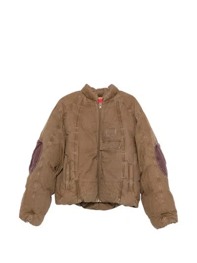 Kidsuper Portrait-print Padded Jacket In Brown