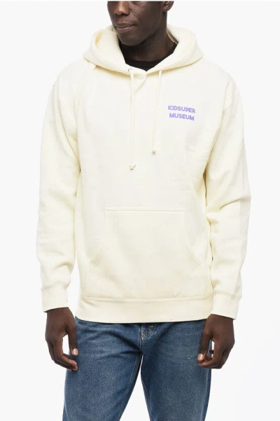 Kidsuper Printed Fleeced Cotton Hoodie In Yellow