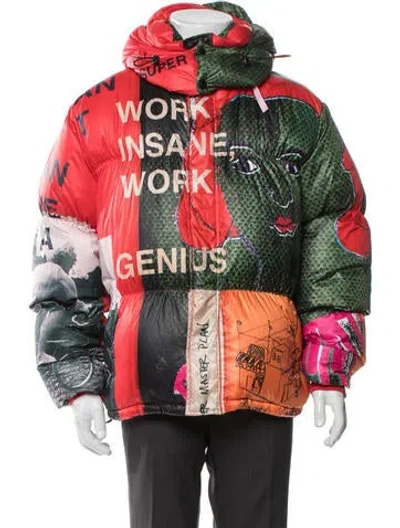 Pre-owned Kidsuper Printed Puffer Coat In Multicolor