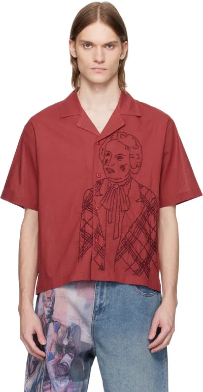 Kidsuper Red Hand Stitched Woman Shirt