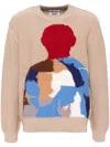 Kidsuper Reverse Intarsia Jumper In Neutrals
