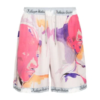Kidsuper Pink Printed Shorts In Grey