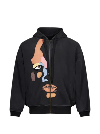 Kidsuper Side Eye Face Hoodie In Black