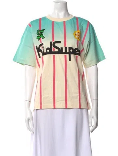 Pre-owned Kidsuper Striped Crew Neck T-shirt W/ Tags In Multicolor