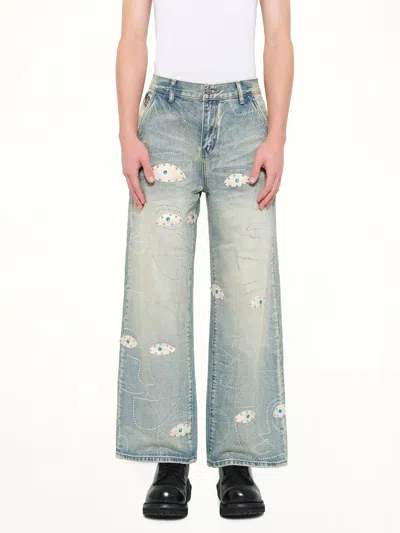 Kidsuper Studded Face Jeans In Blue