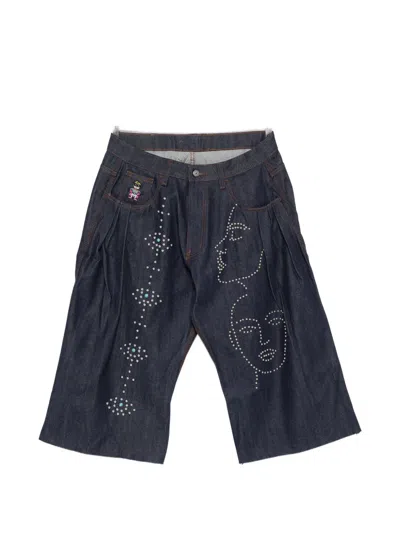 Kidsuper Stud-embellishment Denim Shorts In Blue