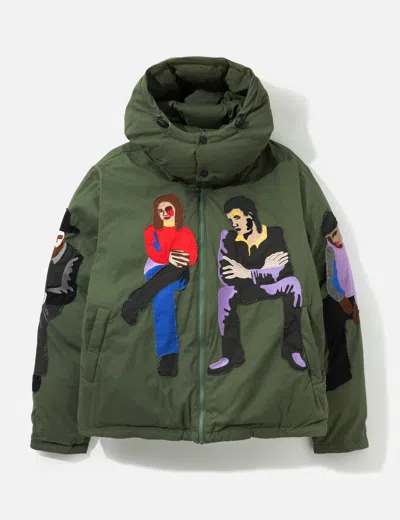 Kidsuper Subway Car Patchwork Puffer In Green
