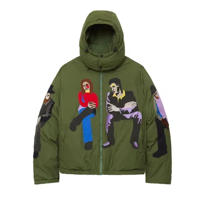 Pre-owned Kidsuper Subway Car Patchwork Puffer 'green' | Men's Size S