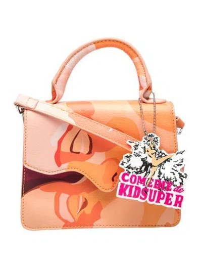 Pre-owned Kidsuper Vegetarian Leather Top Handle Bag In Orange