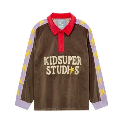 Pre-owned Kidsuper Velour Stars Rugby 'brown' | Men's Size S