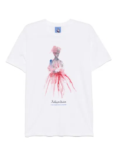 Kidsuper Watercolour Girl T-shirt In White