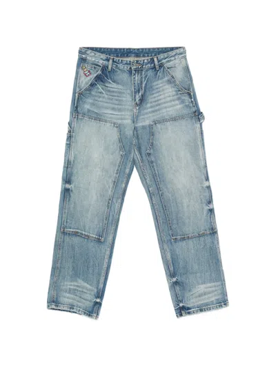 Kidsuper Whiskering-effect Jeans In Pink