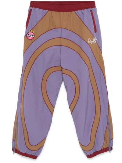 Kidsuper X Ronaldinho Colourblock Track Pants In Brown/purple
