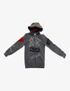 Kidswear Collective Boys Grey Kids Pre-loved Philipp Plein Graphic-patch Cotton-blend Hoody In Grey