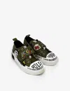 Kidswear Collective Haki Pre-loved Dolce & Gabbana Doodle-print Canvas Shoes 5 Y In Khaki